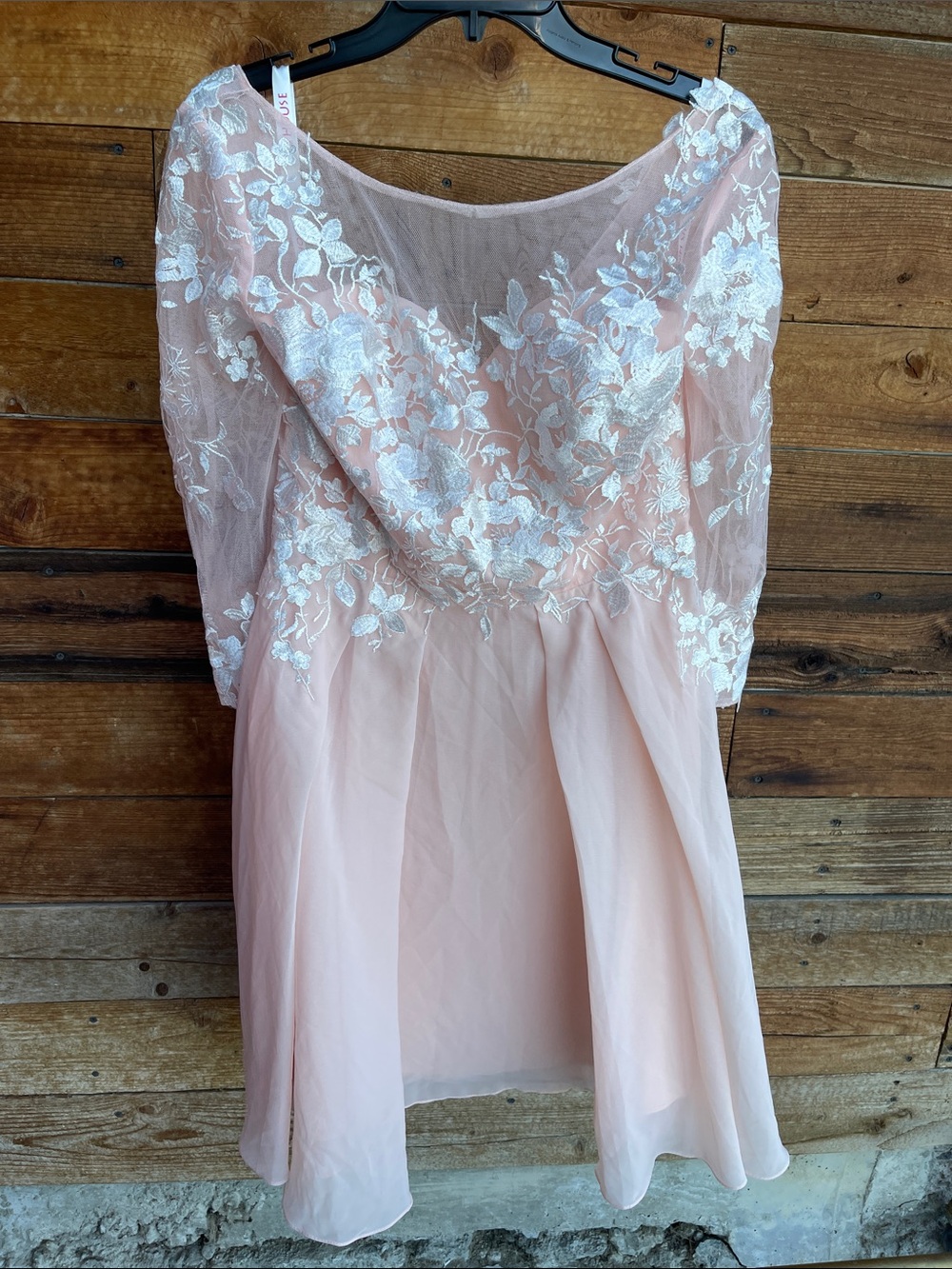 JJ’s House Pearl Pink Embroidered Lace Cocktail Dress NWT US 12 Wedding Guest